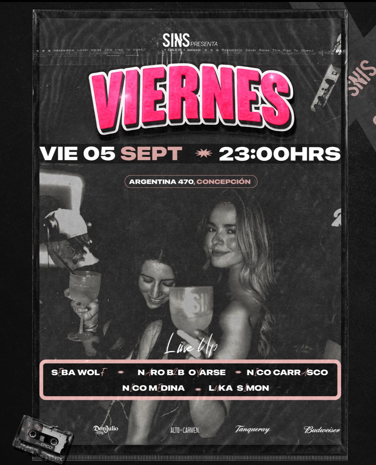 VIERNES 5 DE SEPTIEMBRE! SINS CLUB image}
